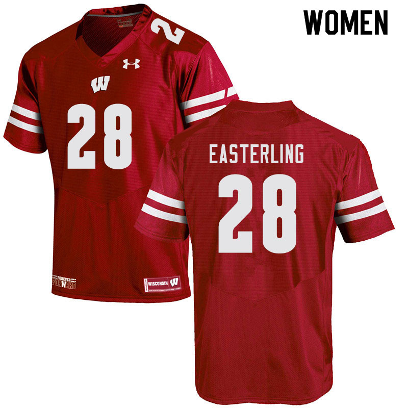 Wisconsin Badgers Women's #28 Quan Easterling NCAA Under Armour Authentic Red College Stitched Football Jersey XI40Z00RK